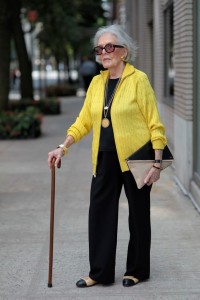 mature woman with cane